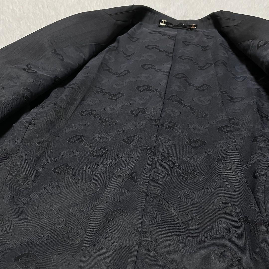 998 GUCCI テーラードジャケット グレー ストライプ 40 裏地総柄