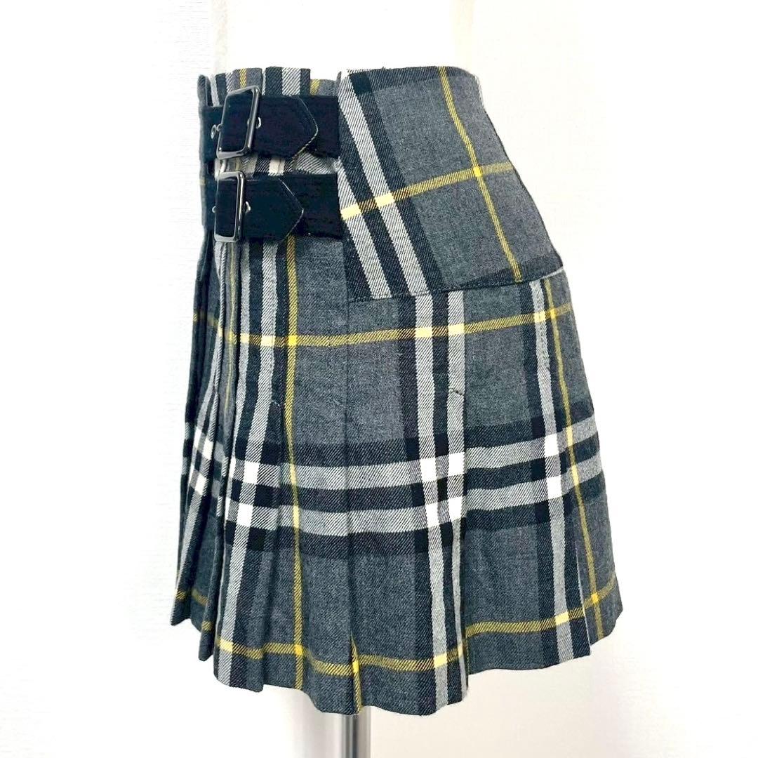 y2k❤️ BURBERRY BLUE LABEL 2連ベルト チェックスカート