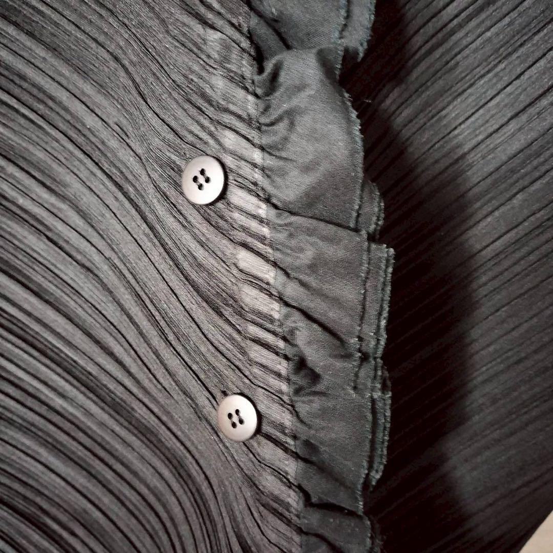 イッセイミヤケ プリーツプリーズ フリル ノースリーブベスト ジレ 羽織り