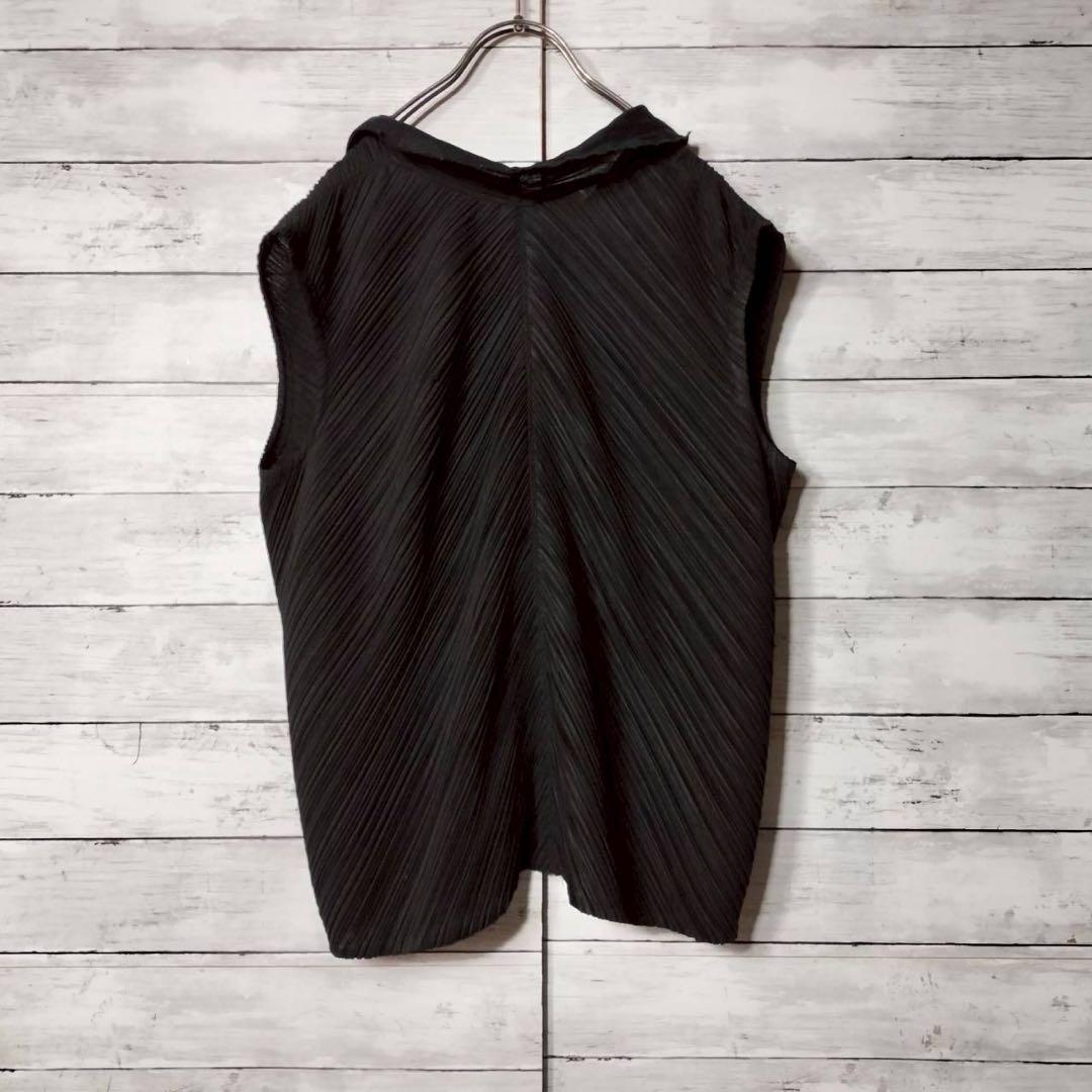 イッセイミヤケ プリーツプリーズ フリル ノースリーブベスト ジレ 羽織り