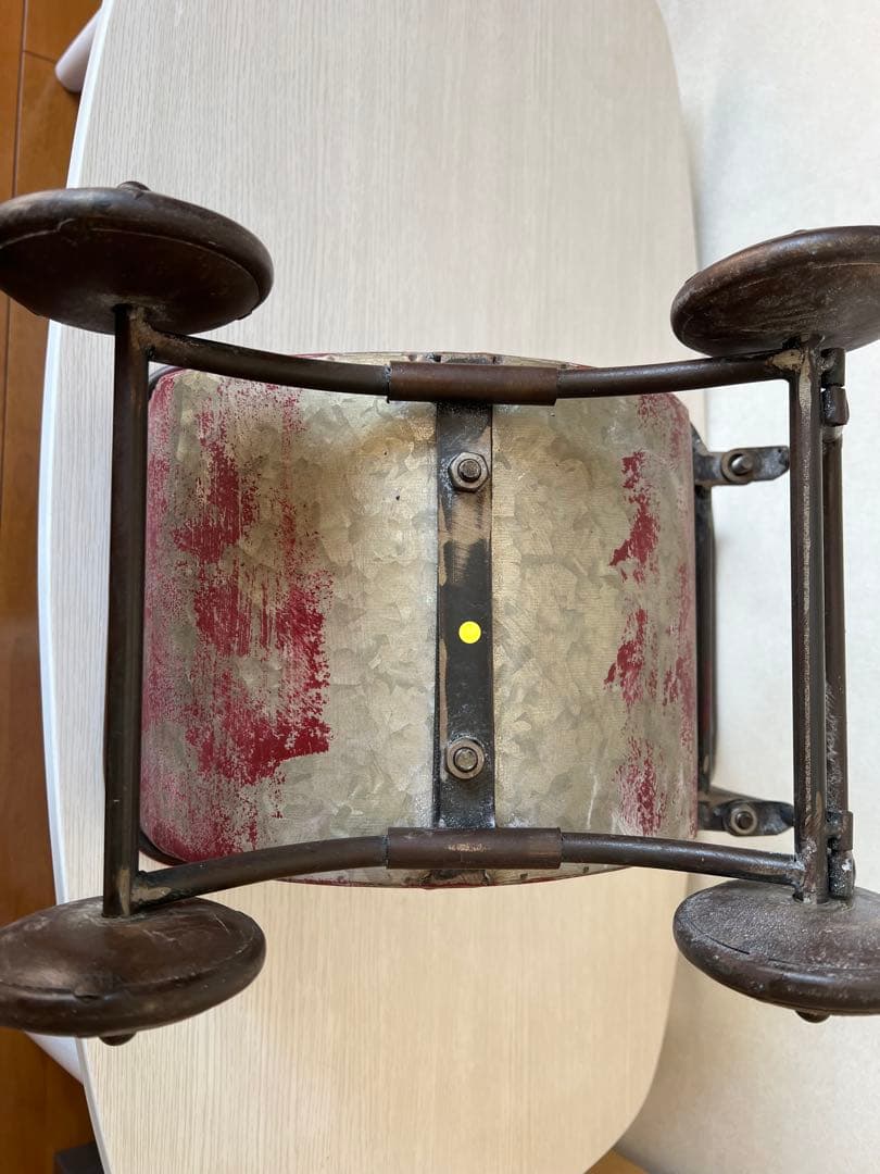 アンティーク、レトロ金属製手押し車 赤と銀