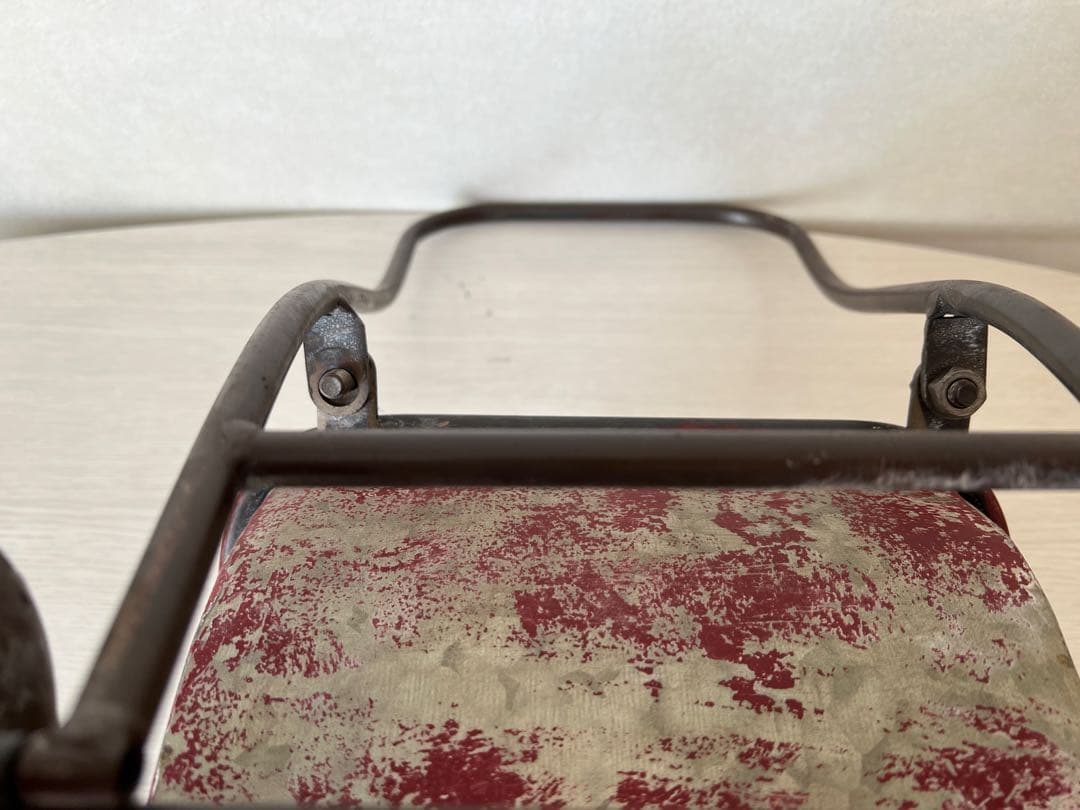 アンティーク、レトロ金属製手押し車 赤と銀