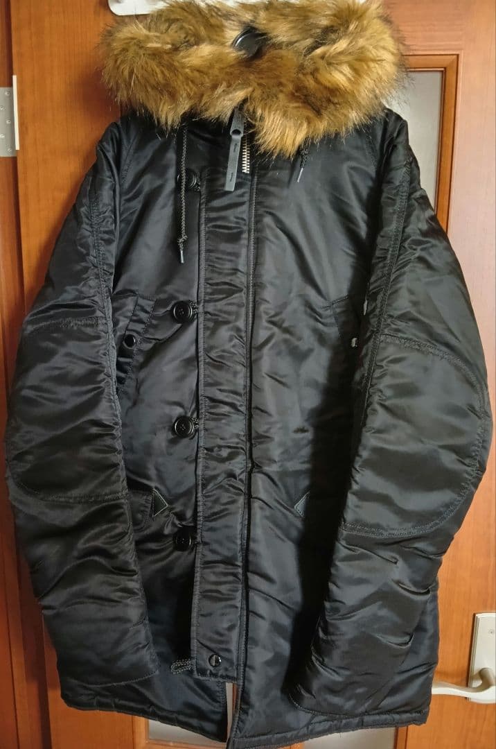 美品 アルファインダストリーズ N−3B スリムフィット ブラック サイズL