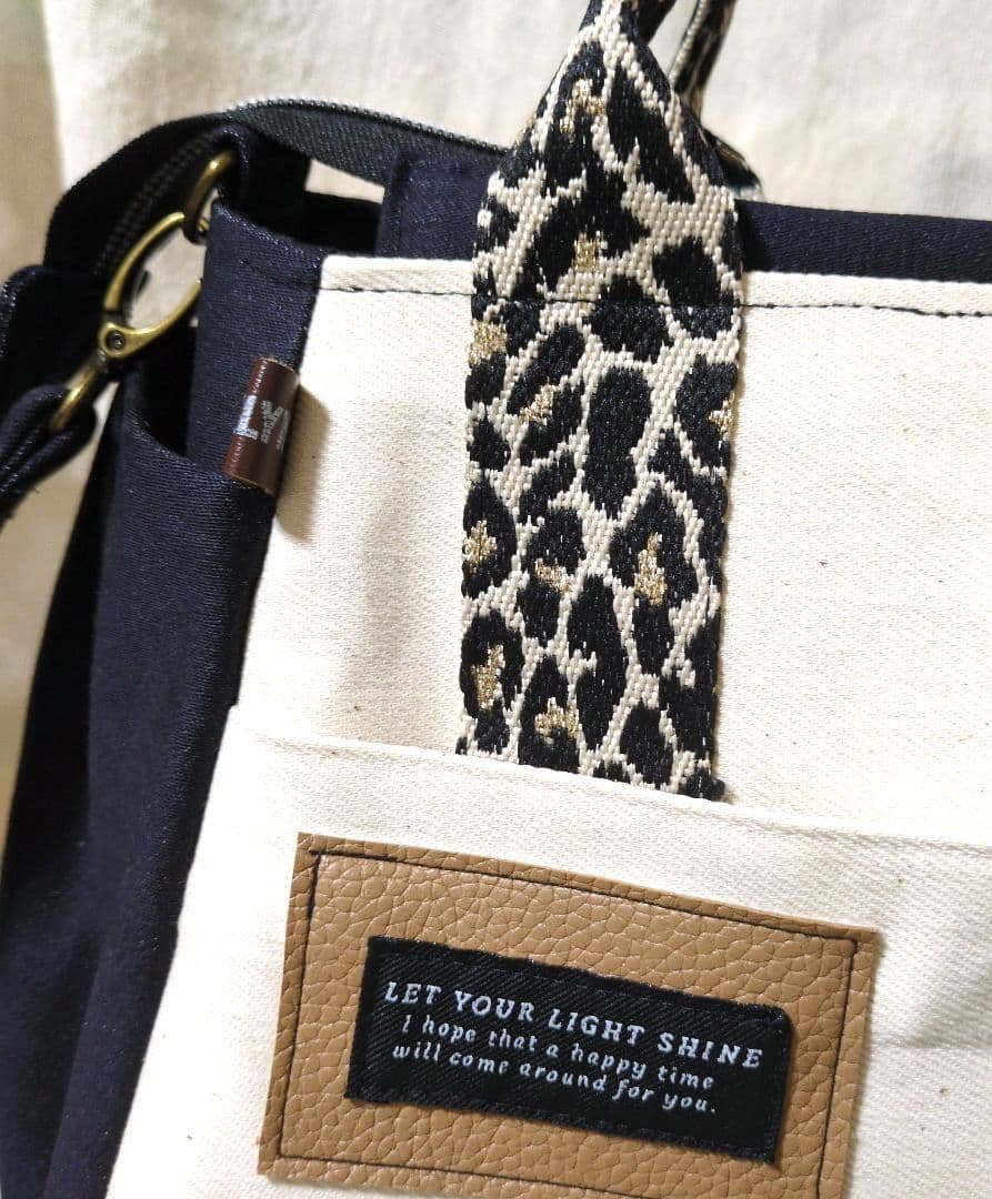 419 デニムリメイクバック　だるまバック(大) ファスナー開閉　ベルト付