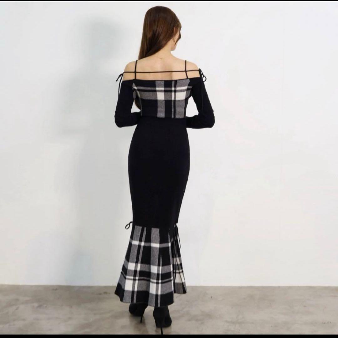 【えり】RANDY String core plaid dress