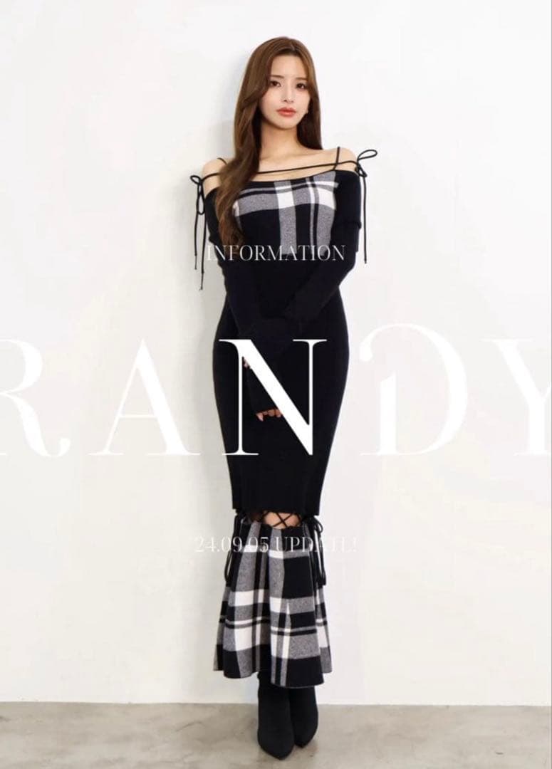 【えり】RANDY String core plaid dress