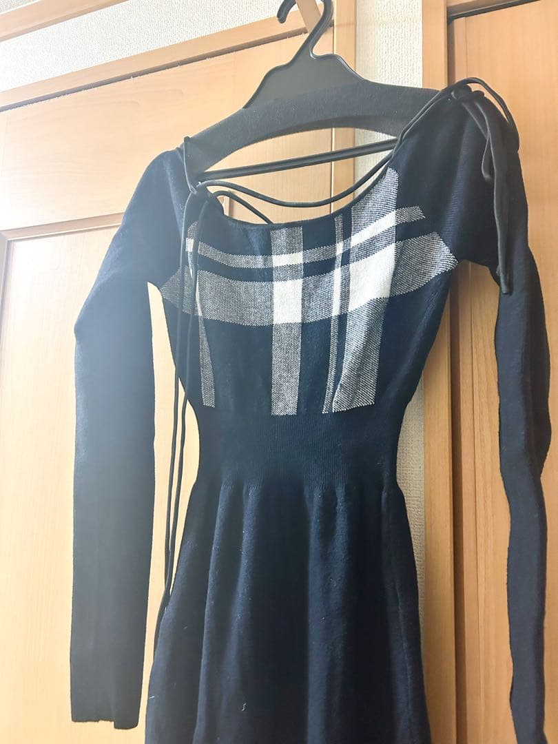 【えり】RANDY String core plaid dress