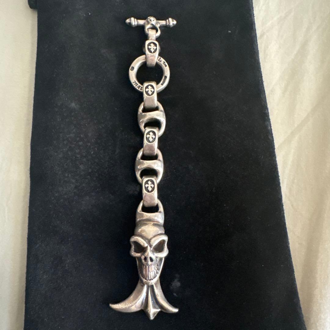 SILVER925 ビルウォールレザー　タイプスカルウォレットハンガー