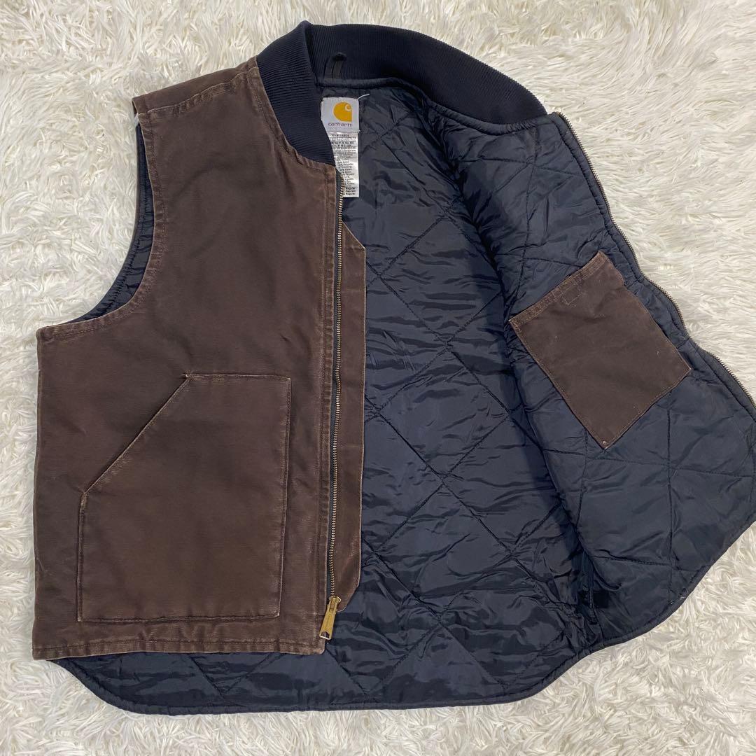 08年製　carhartt カーハート　ダックベスト　V02 ダークブラウン