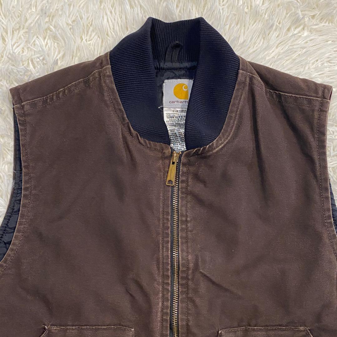 08年製　carhartt カーハート　ダックベスト　V02 ダークブラウン