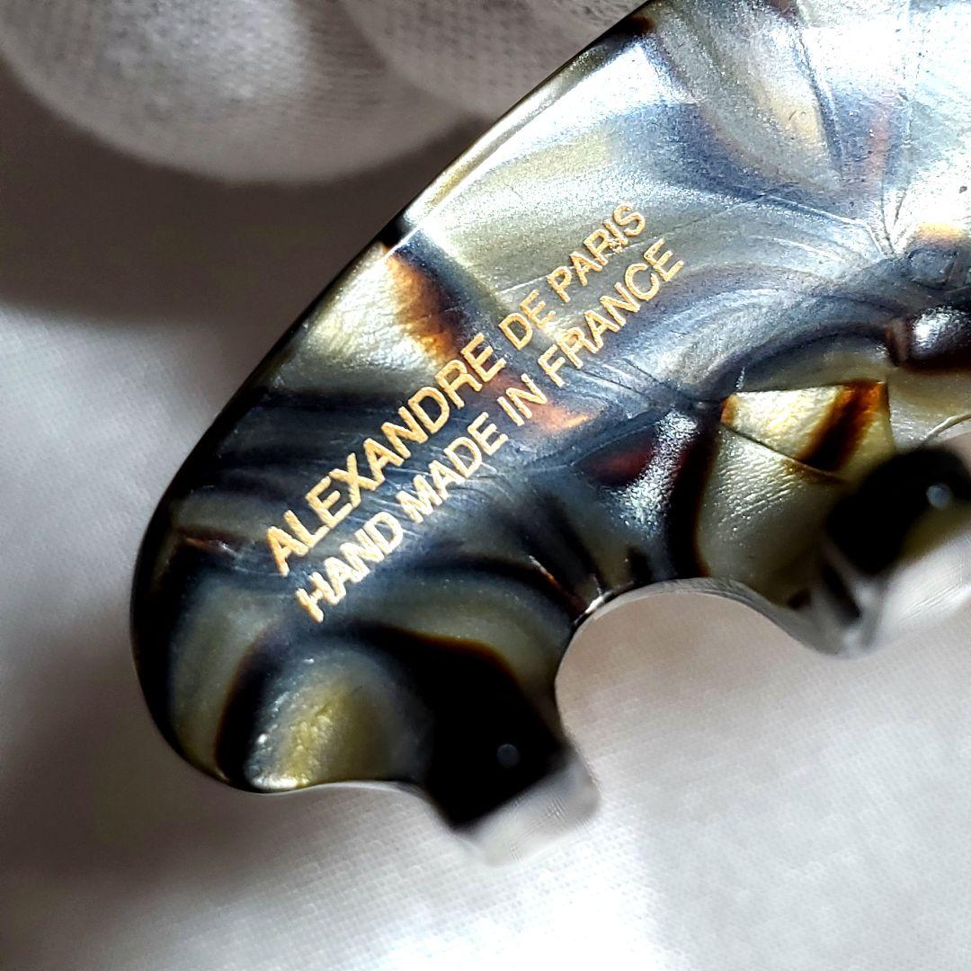【極美品】アレクサンドルドゥパリ オニキスヘアクリップh013