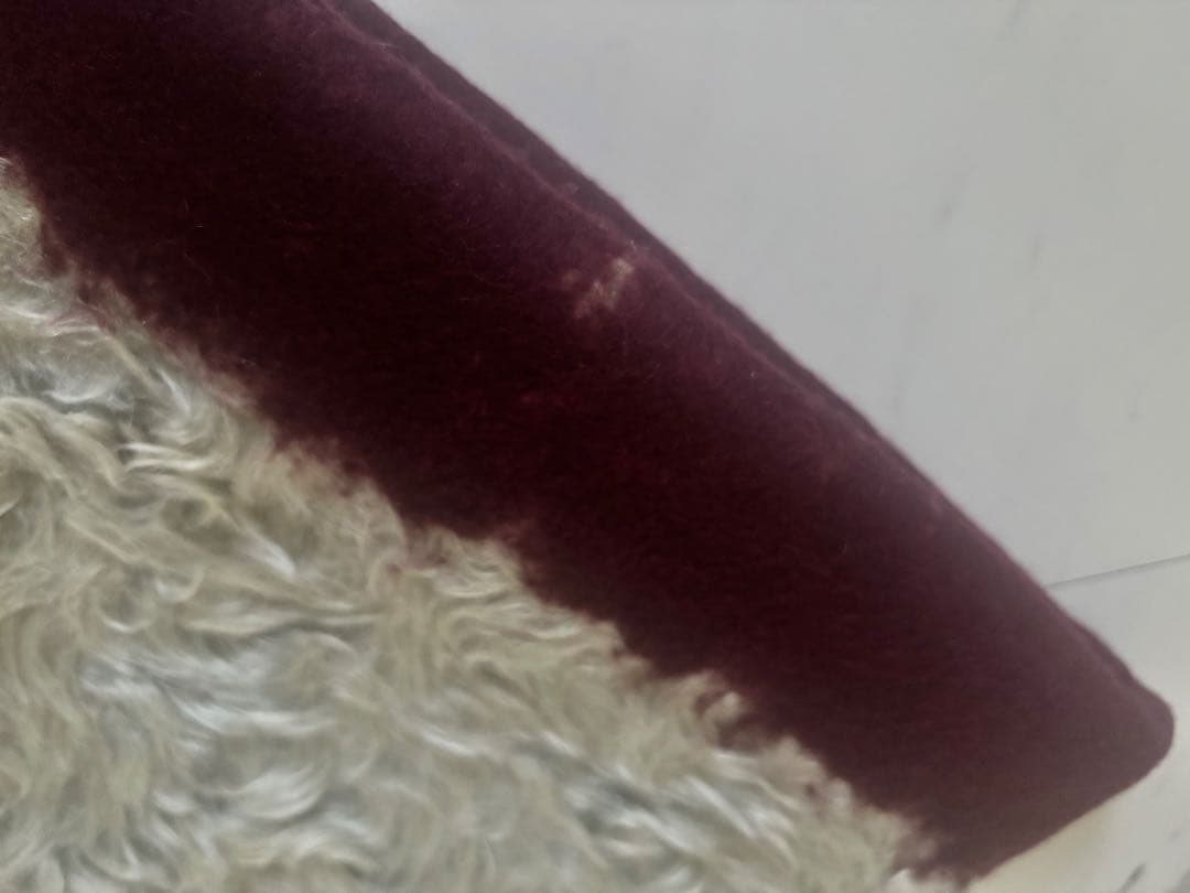 PRADA ファー クラッチバッグ グレー/ボルドー