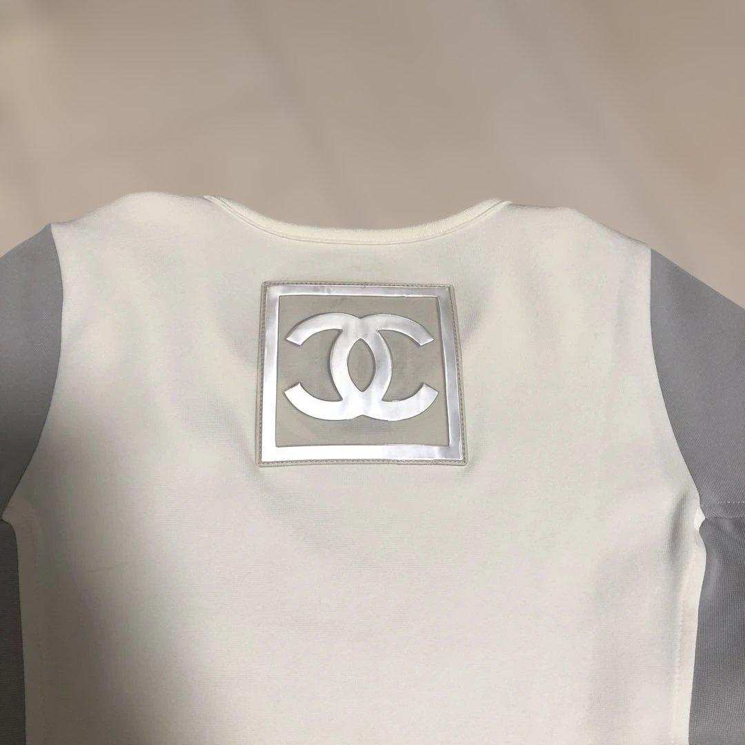 美品 シャネル スポーツライン ココマーク　Tシャツ チビT ストレッチ　40