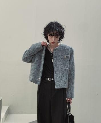 ジャケット・アウター 2plan Joy button mohair crop jacket