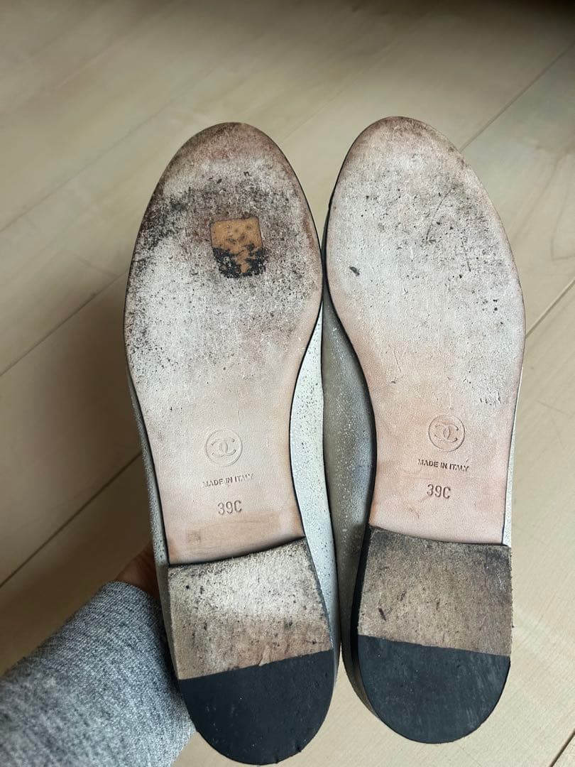 CHANEL バレエシューズ ホワイト/ブラック