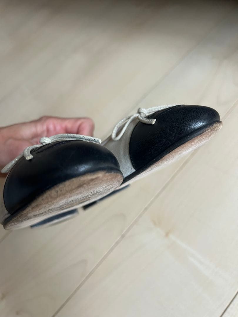 CHANEL バレエシューズ ホワイト/ブラック