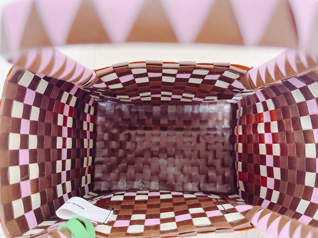 レア物❣️マルニ　カフェ モザイクバスケットバッグ　タグ付き新品　カゴバッグ