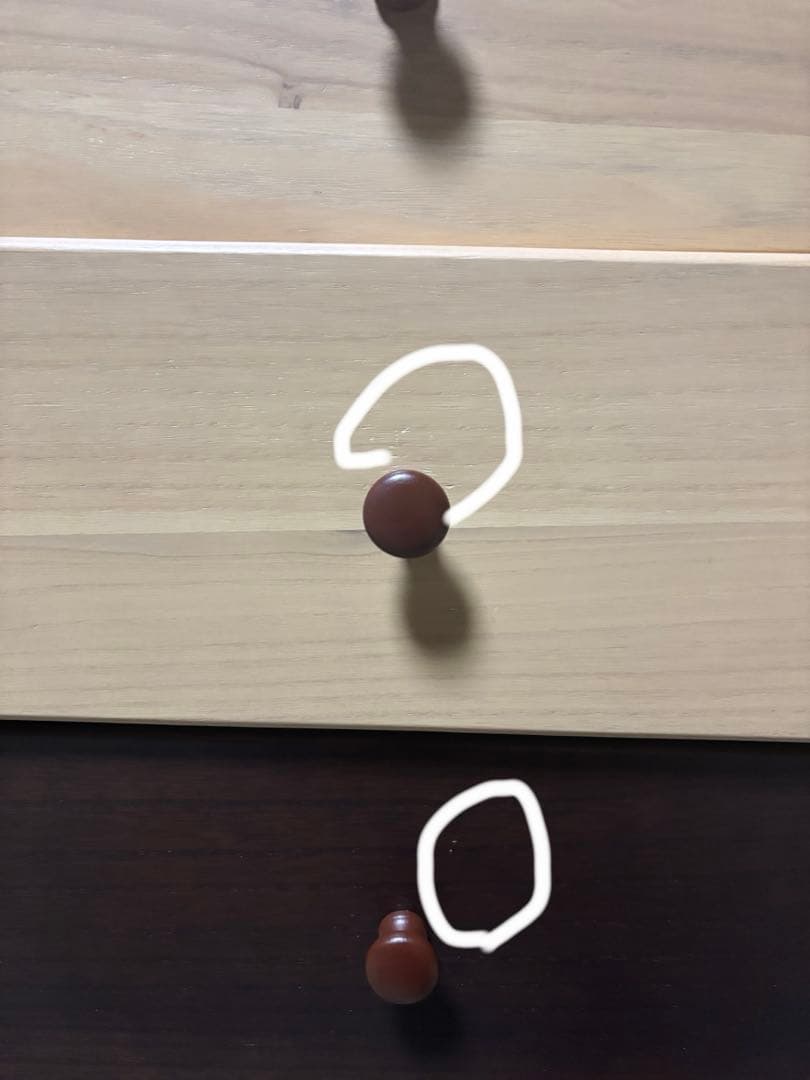 モザイク模様の天然木ローチェスト　ニトリ　クオーレ