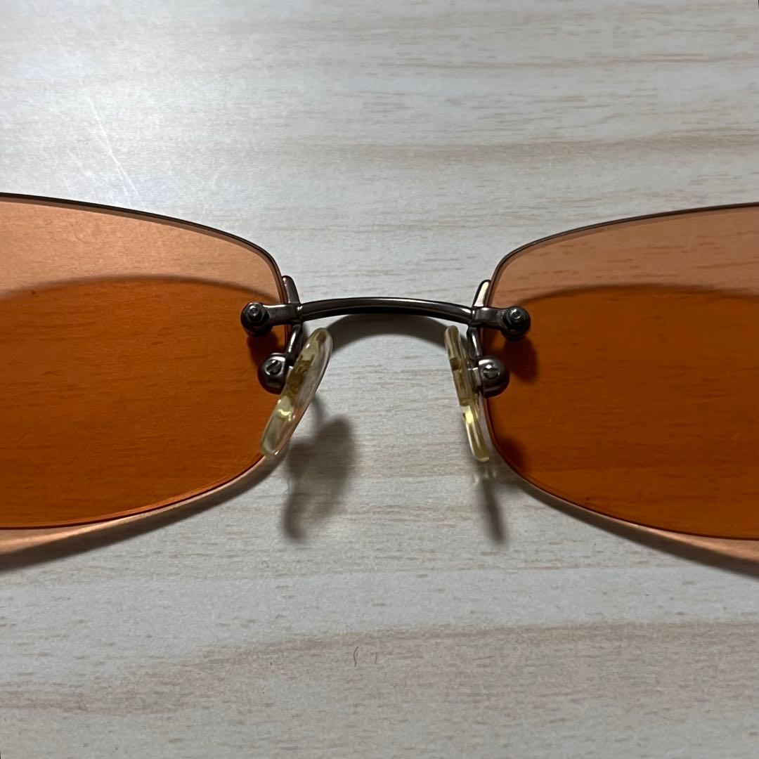 付属品付き CHANEL ココマーク リムレス サングラス 4002