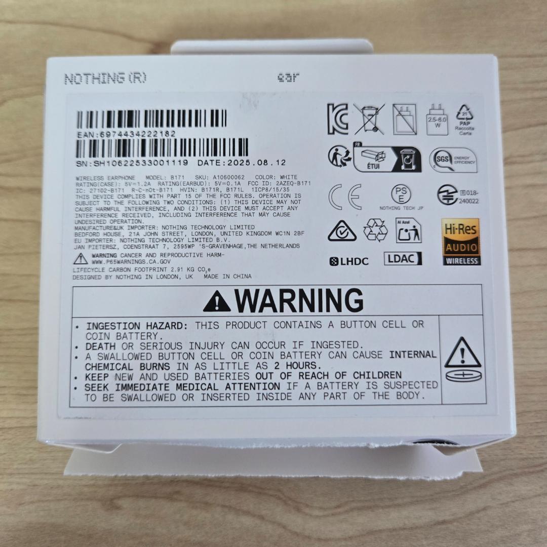 【ほぼ新品】Nothing Ear ホワイト