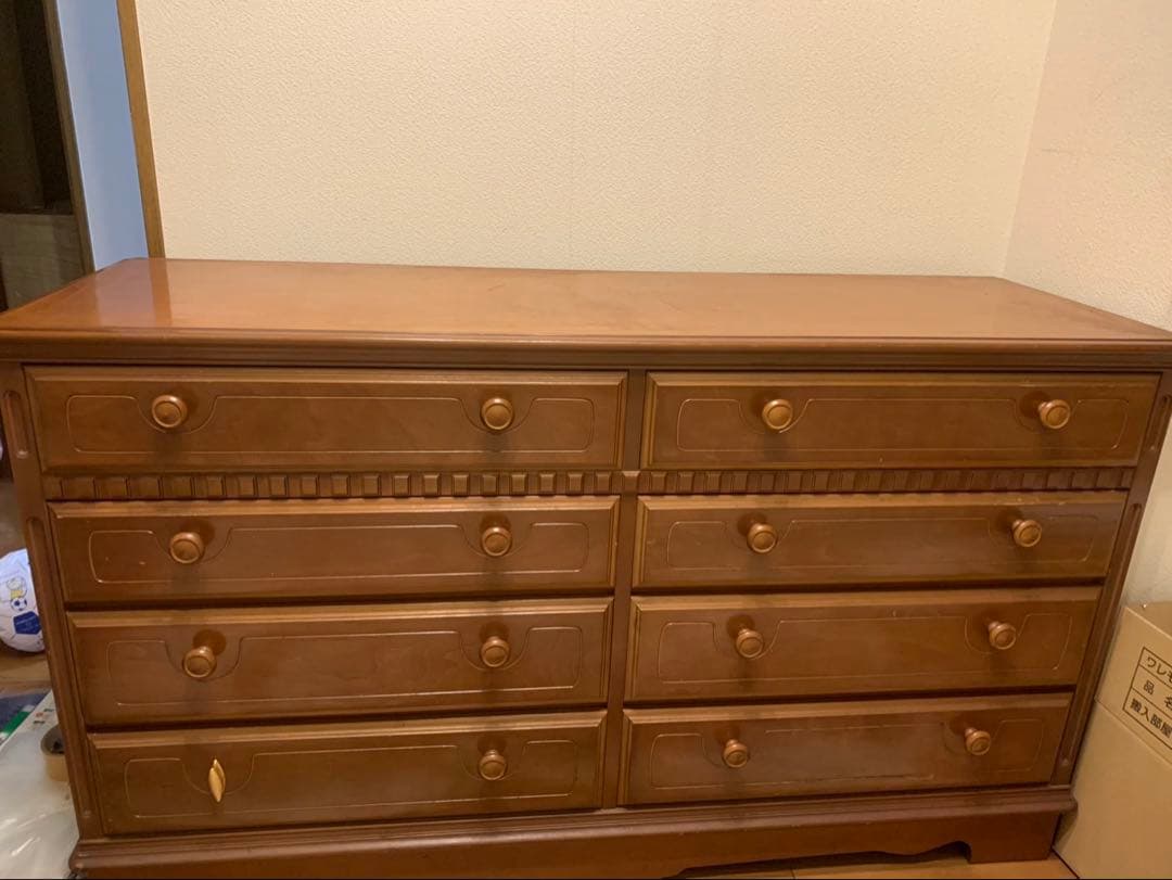 昭和レトロ トーカイ 東海家具 木製箪笥 ハイチェスト 5段　古道具 ビンテージ