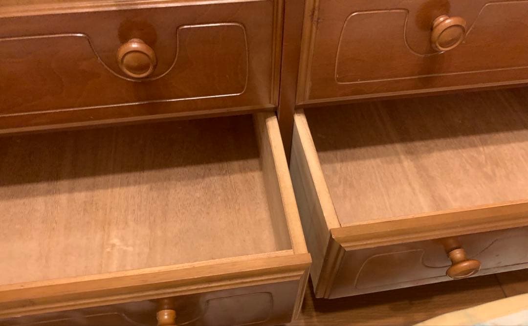 昭和レトロ トーカイ 東海家具 木製箪笥 ハイチェスト 5段　古道具 ビンテージ