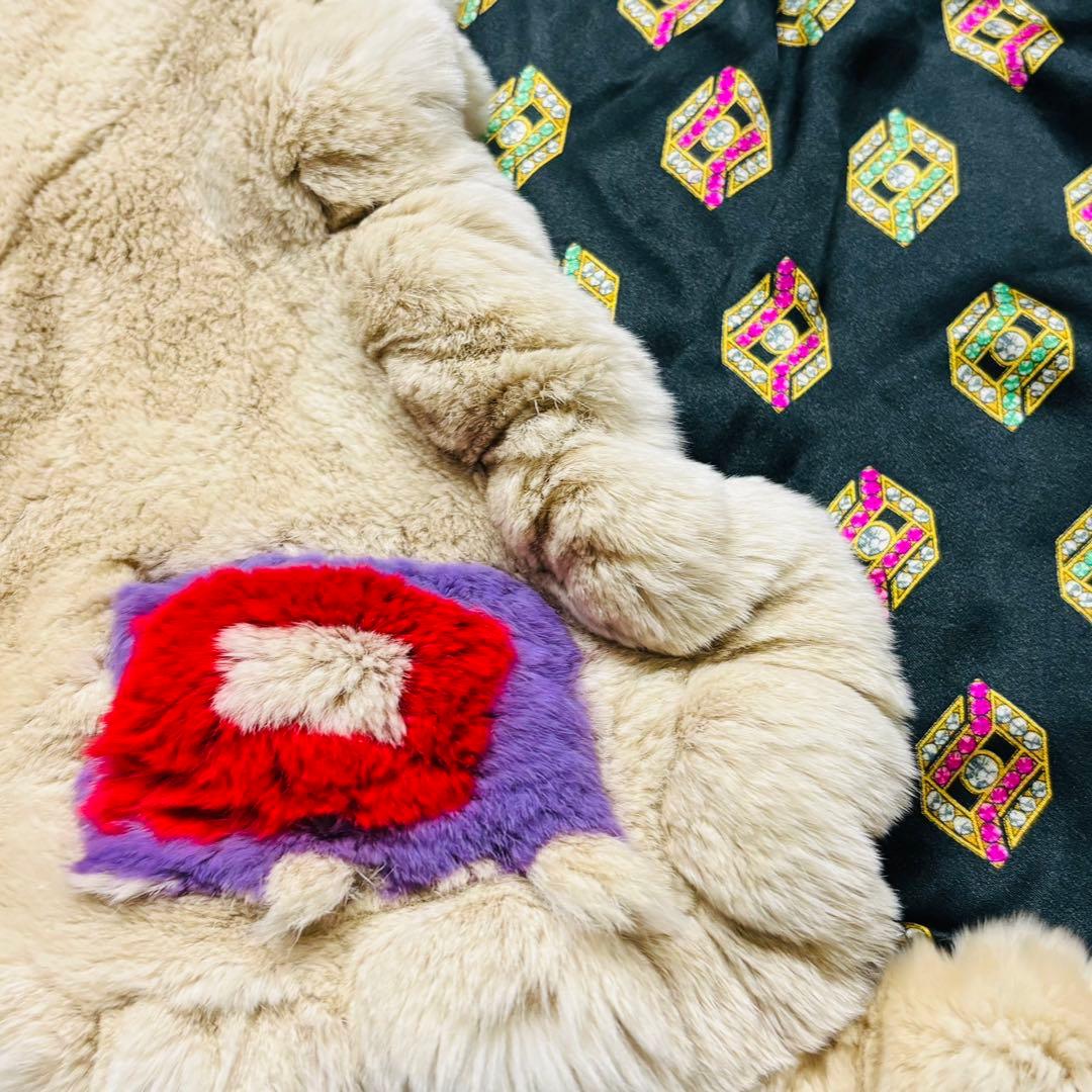 美品 ETRO エトロ ラビット ファー ベスト 裏地 シルク ヴィンテージ