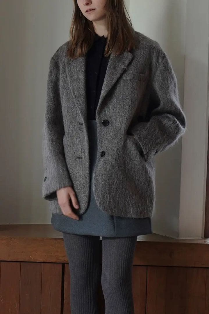 ジャケット・アウター CLANE MIX SHAGGY OVER TAILORED JACKET