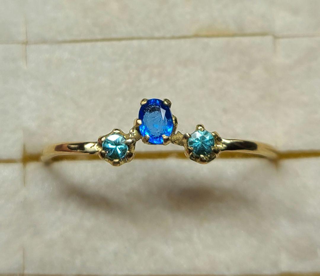 引き込まれる程美しいです★アウイナイト&バターリャパライバトルマリン18金★