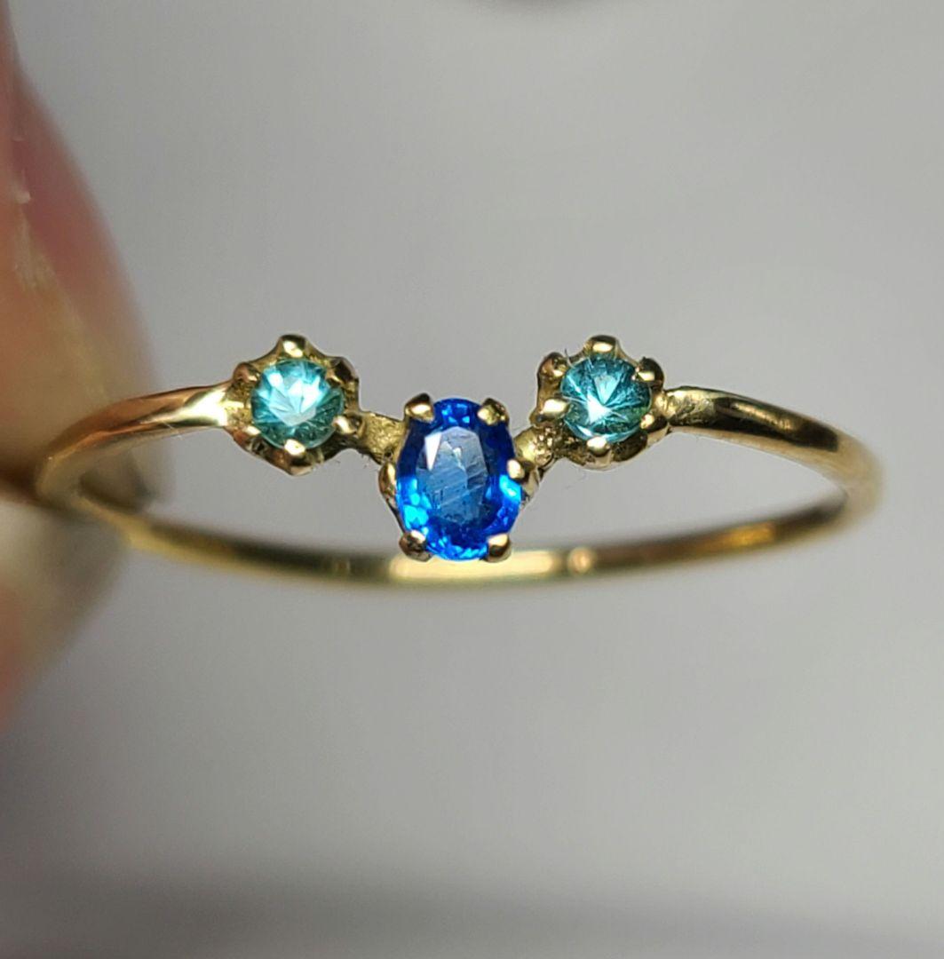 引き込まれる程美しいです★アウイナイト&バターリャパライバトルマリン18金★