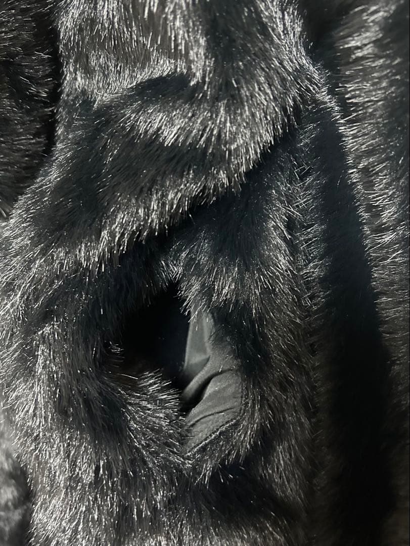 MISAMARU フェイクファーフード羽織 ブラック Lサイズ