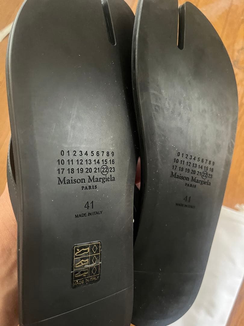 Maison Margiela ブラック トングサンダル 41