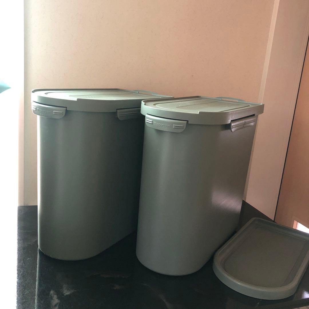 あつ　タッパーウエア　キッチンキーパー　2個セット　ダークグリーン