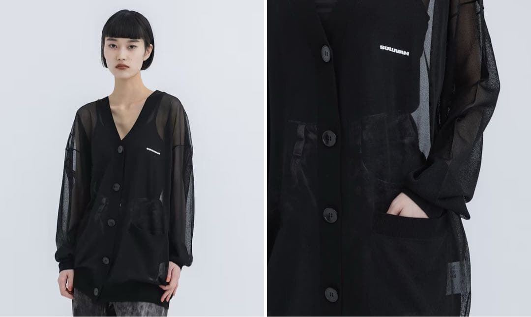 JohnLawrenceSullivan 24ss シースルーニットカーディガン