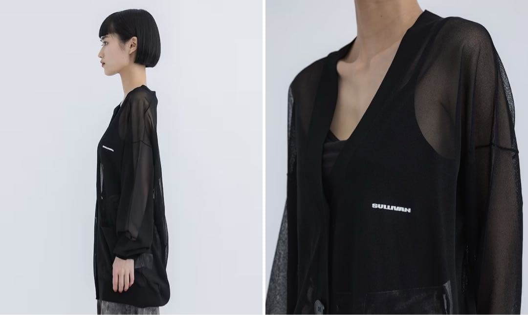 JohnLawrenceSullivan 24ss シースルーニットカーディガン