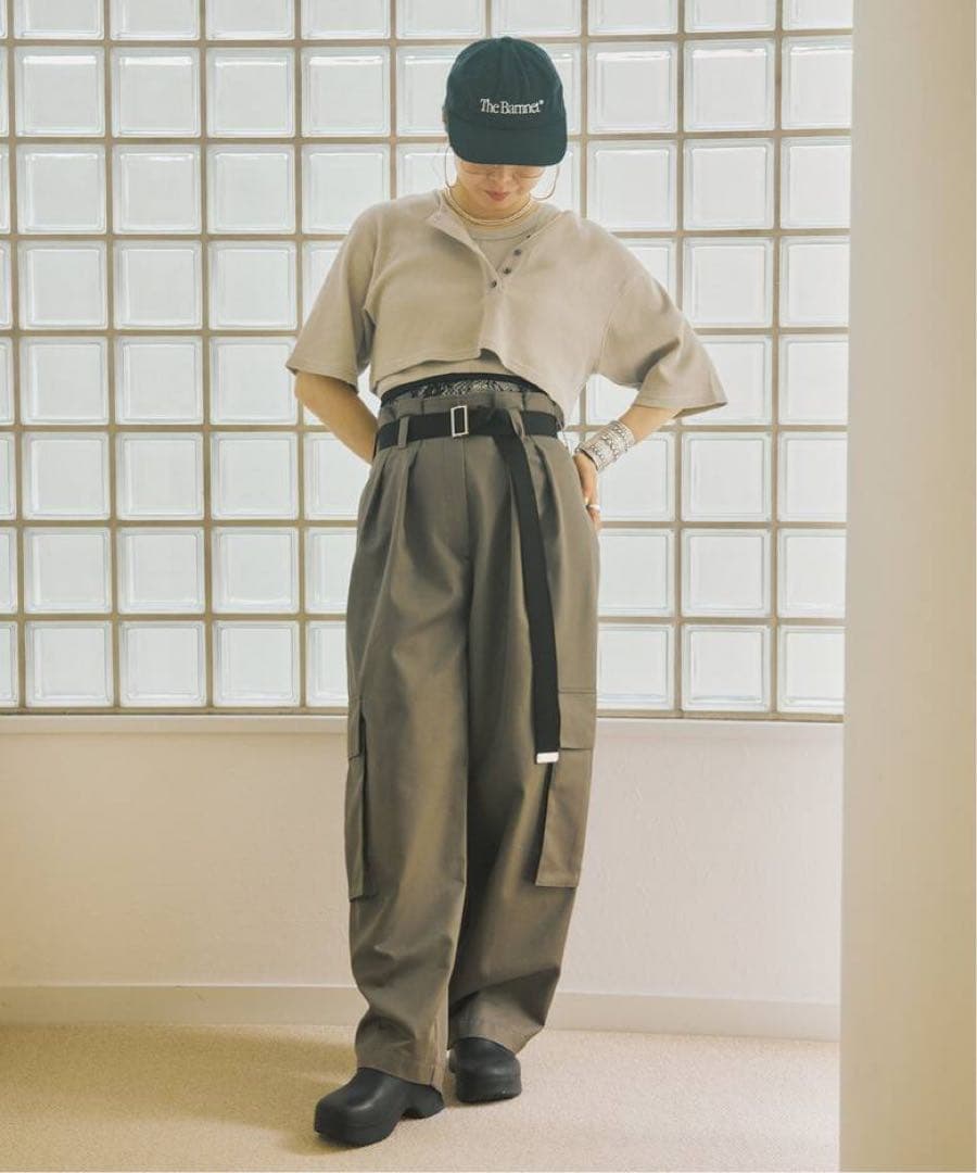 oll*FRAMeWORK ハイウエストカーゴパンツ
