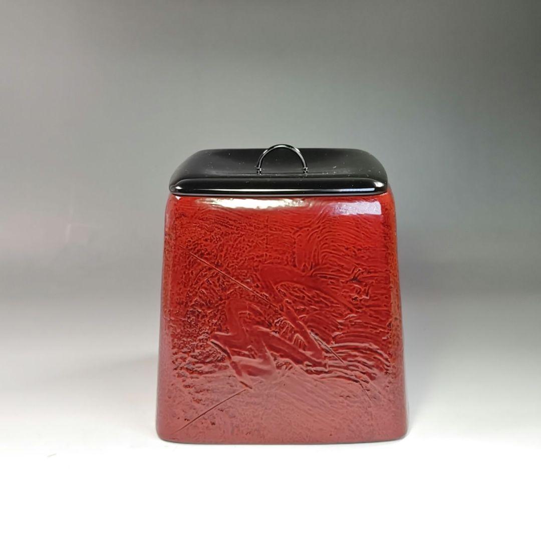 イ751 水指『輪島塗　作家物　四方形　水指　共箱』茶道具