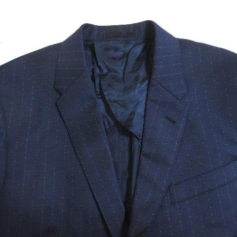 【セットアップ】Paul Smith カノニコ生地 ウール ストライプ ネイビー