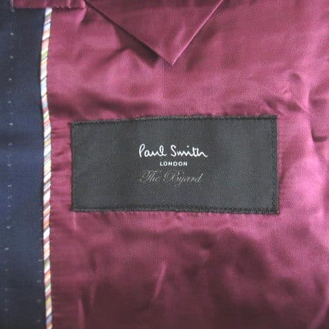 【セットアップ】Paul Smith カノニコ生地 ウール ストライプ ネイビー