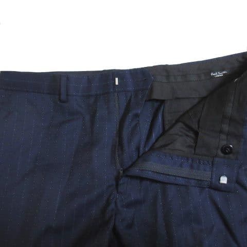 【セットアップ】Paul Smith カノニコ生地 ウール ストライプ ネイビー