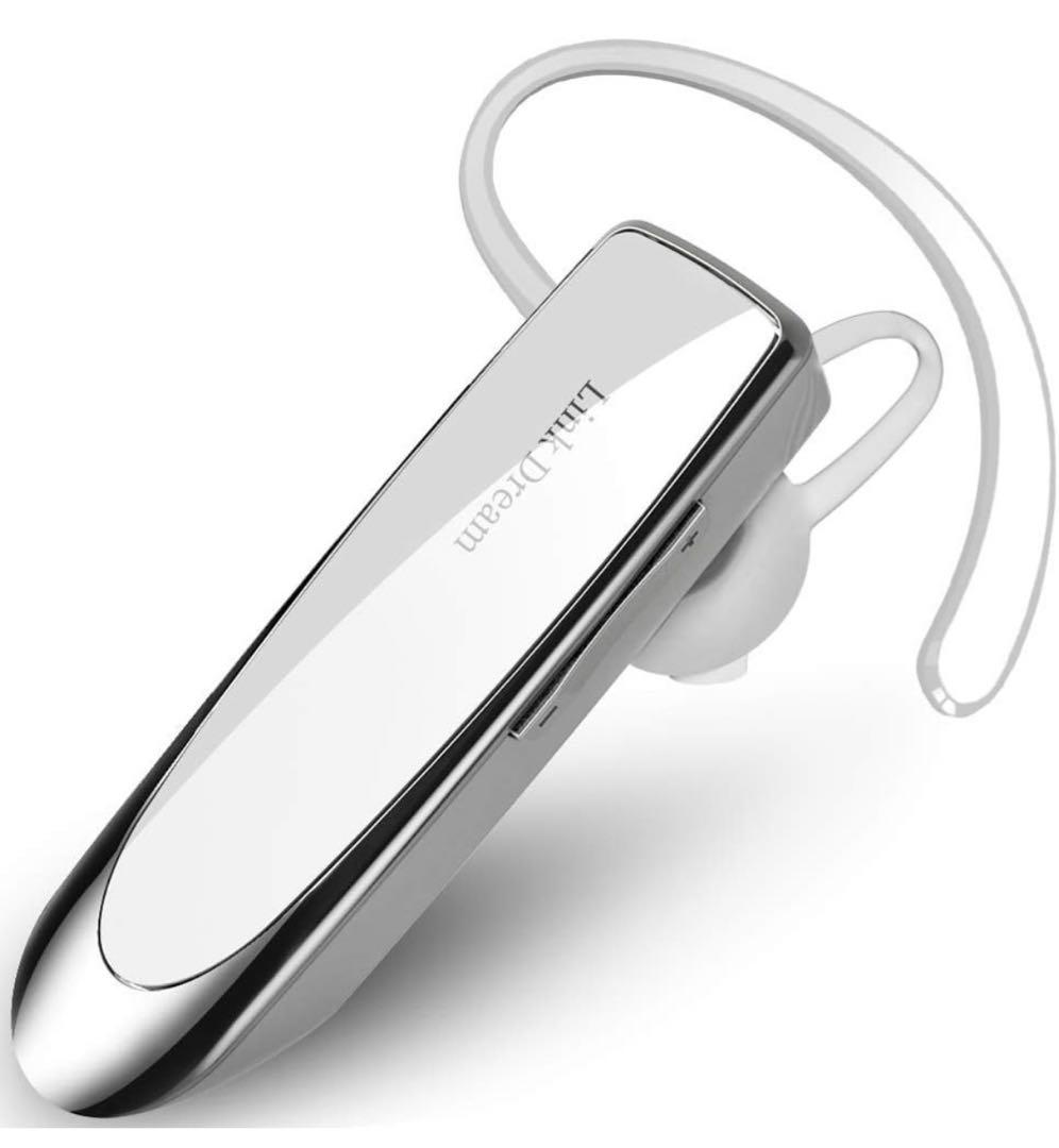 ヘッドセット　Bluetooth ワイヤレス　ハンズフリー通話　ホワイト　片耳