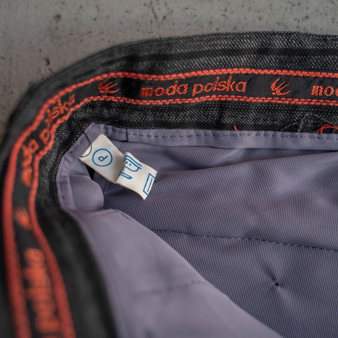 80s vintage 東ドイツ製 ツータック ストライプ ワイドスラックス