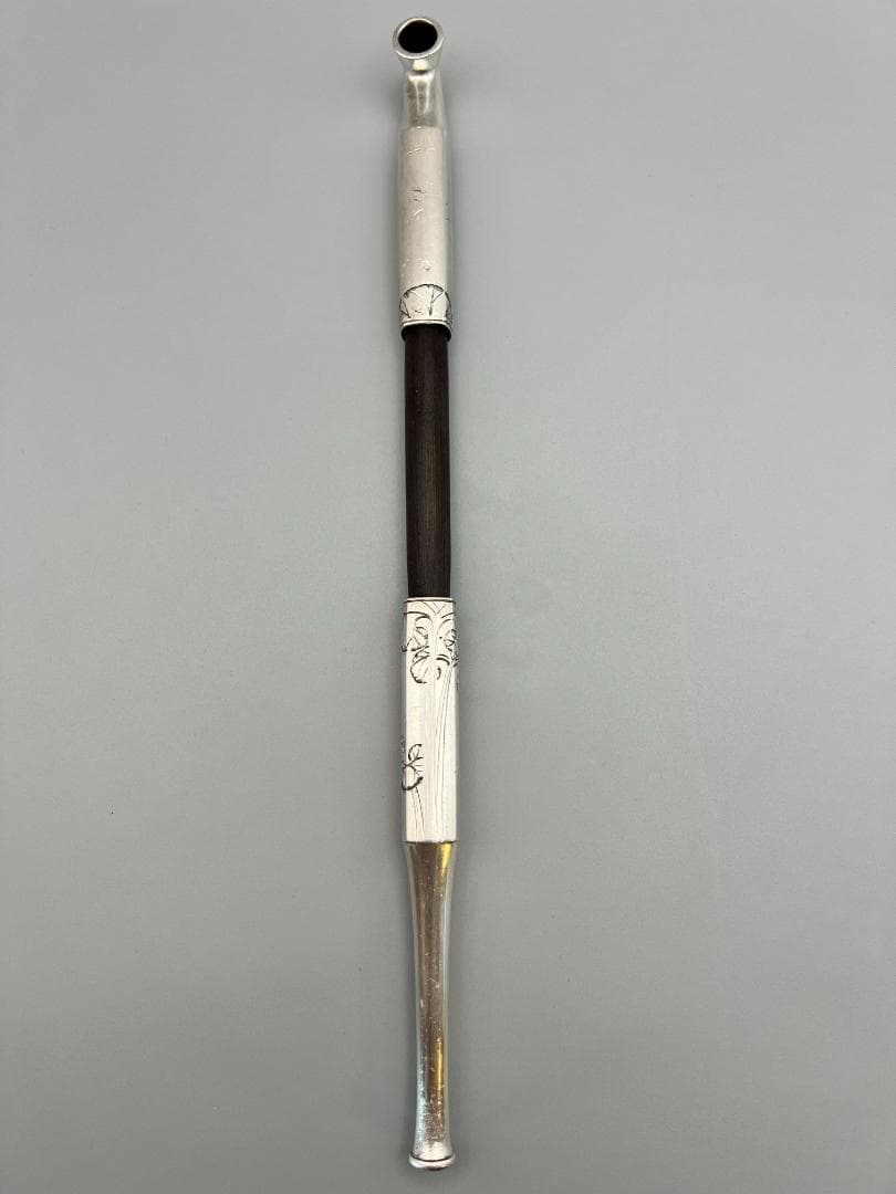 【海】レア　銀煙管　キセル　純銀刻印　手彫　銀細工　アンティーク　重量約87g