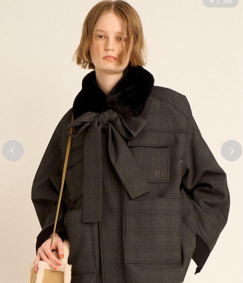 FURFUR ボウタイ アウター ジャケット チェック