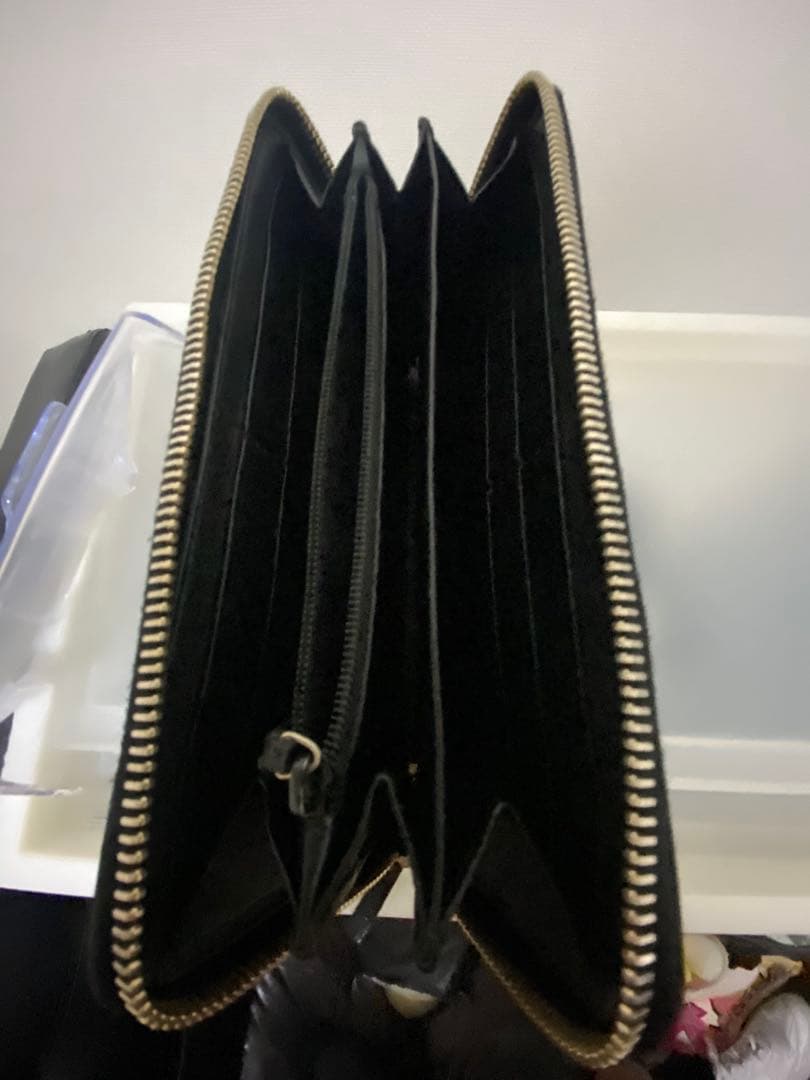 美品GUCCI ブラックレザー長財布 GGパターン　グッチシマ