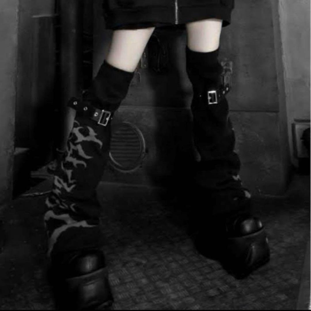 【即購入可】DimMoire ロゴニーハイレッグウォーマー 黒