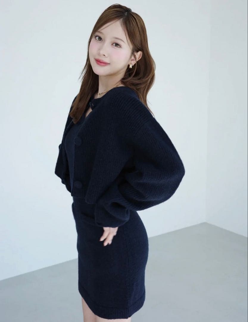 【25AW】 ロゴボタンニットセットワンピース