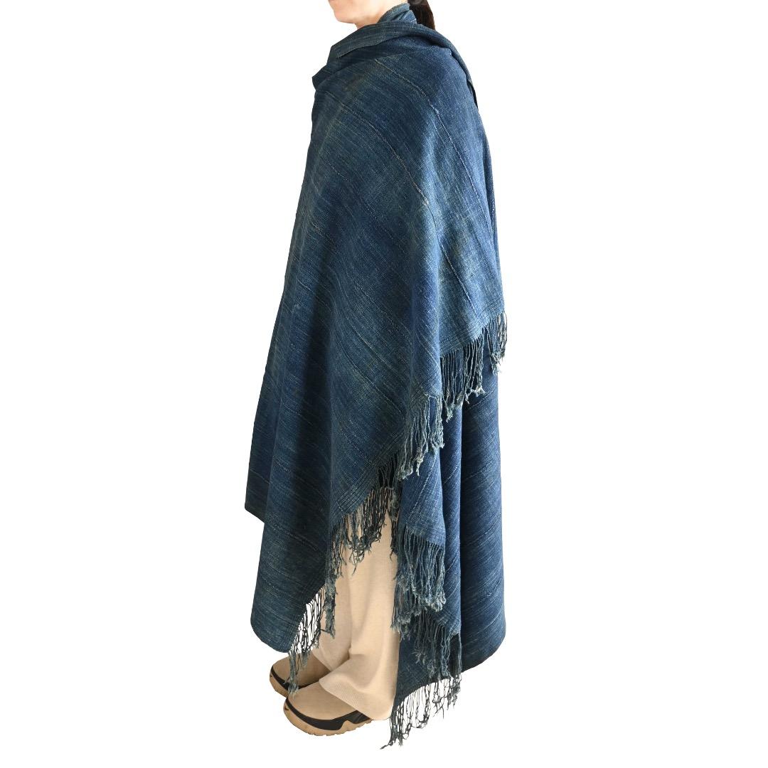 BRITZ/ モシ族/ブルーインディゴ 大判 クロス/ストール