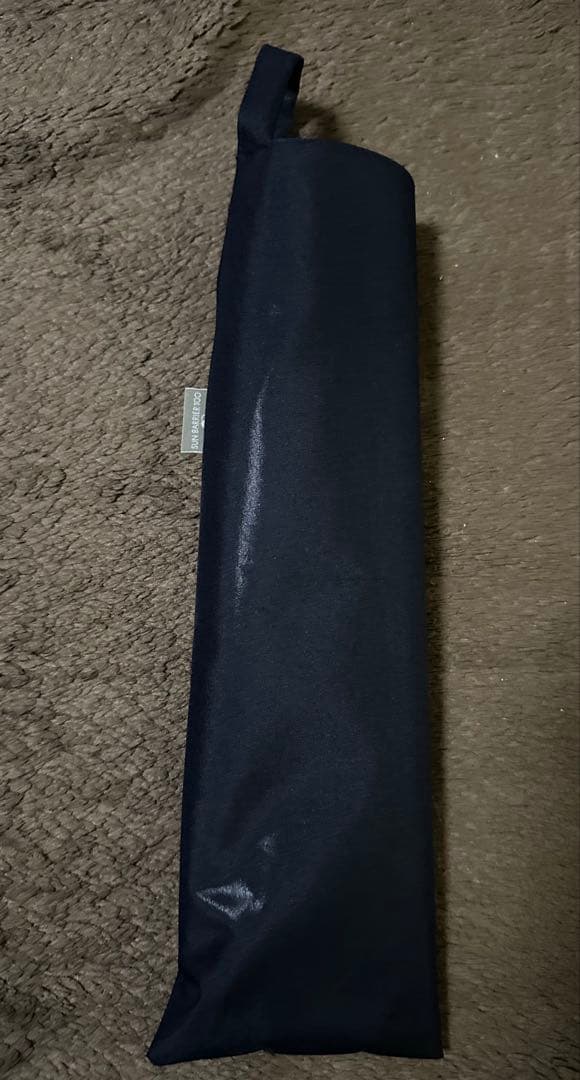 サンバリア100 ネイビー無地　２段折り　木ストレート手元