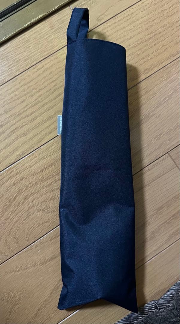 サンバリア100 ネイビー無地　２段折り　木ストレート手元